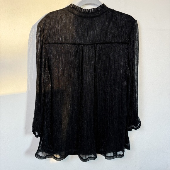 NWT Joie Pleated Shimmer Black Tunic 1X - Picture 3 of 7